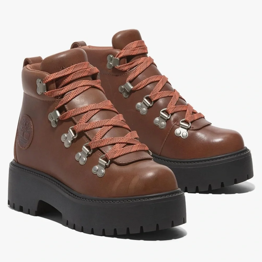 Timberland Women's Stone Street Mid Lace Up Platform Hiking Boot - Picture 2 of 3